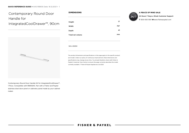 Página 1 del manual Manual de usuario Fisher & Paykel AHS-RB90S
