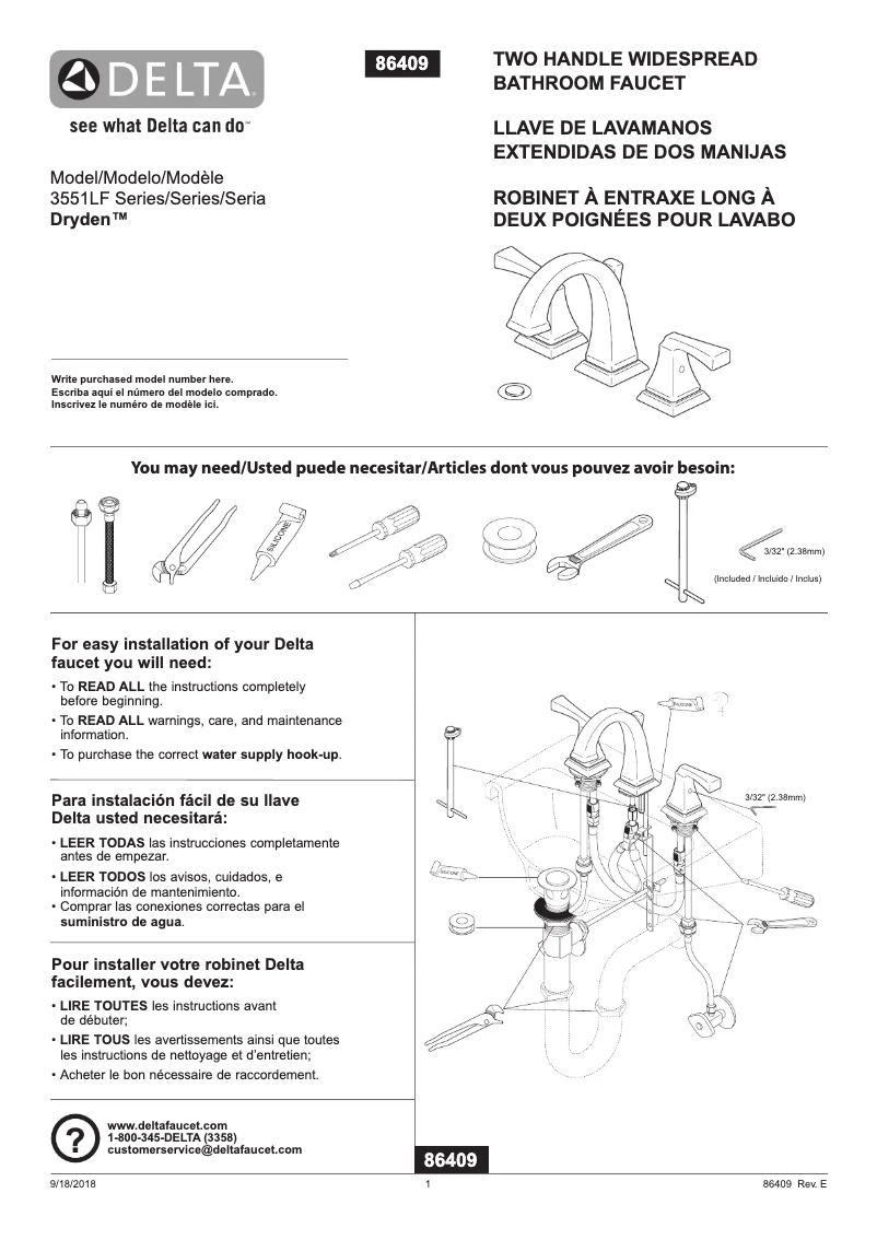 Imagen de la primera página del manual del dispositivo 3551LF