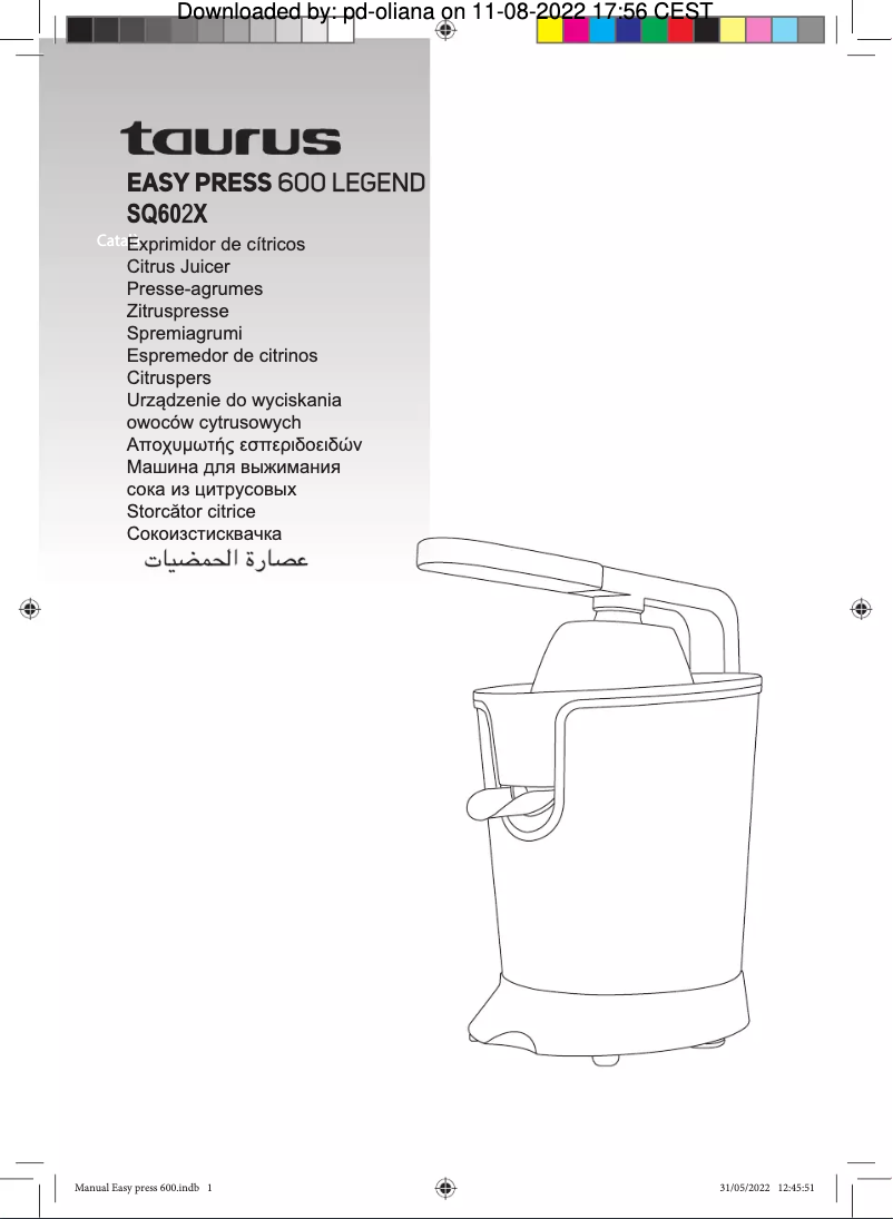 Image de la première page du manuel de l'appareil Easy Press 600 Legend