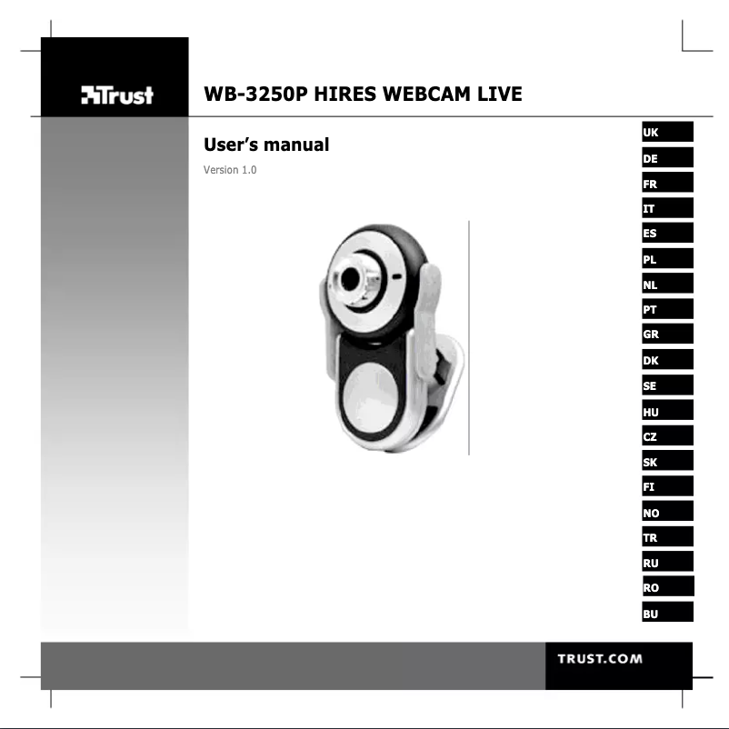 Page n°1 - Manuel utilisateur Trust WB-3250P