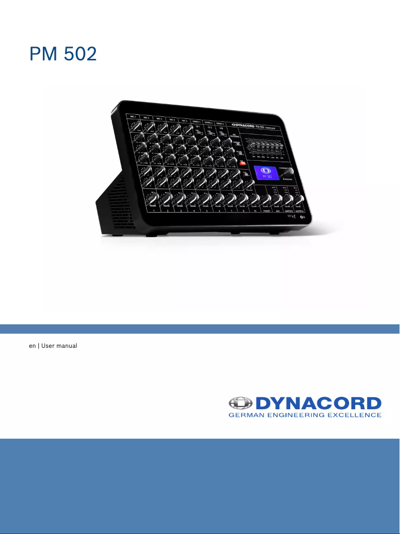 Page 1 de la notice Manuel utilisateur Dynacord PM 502