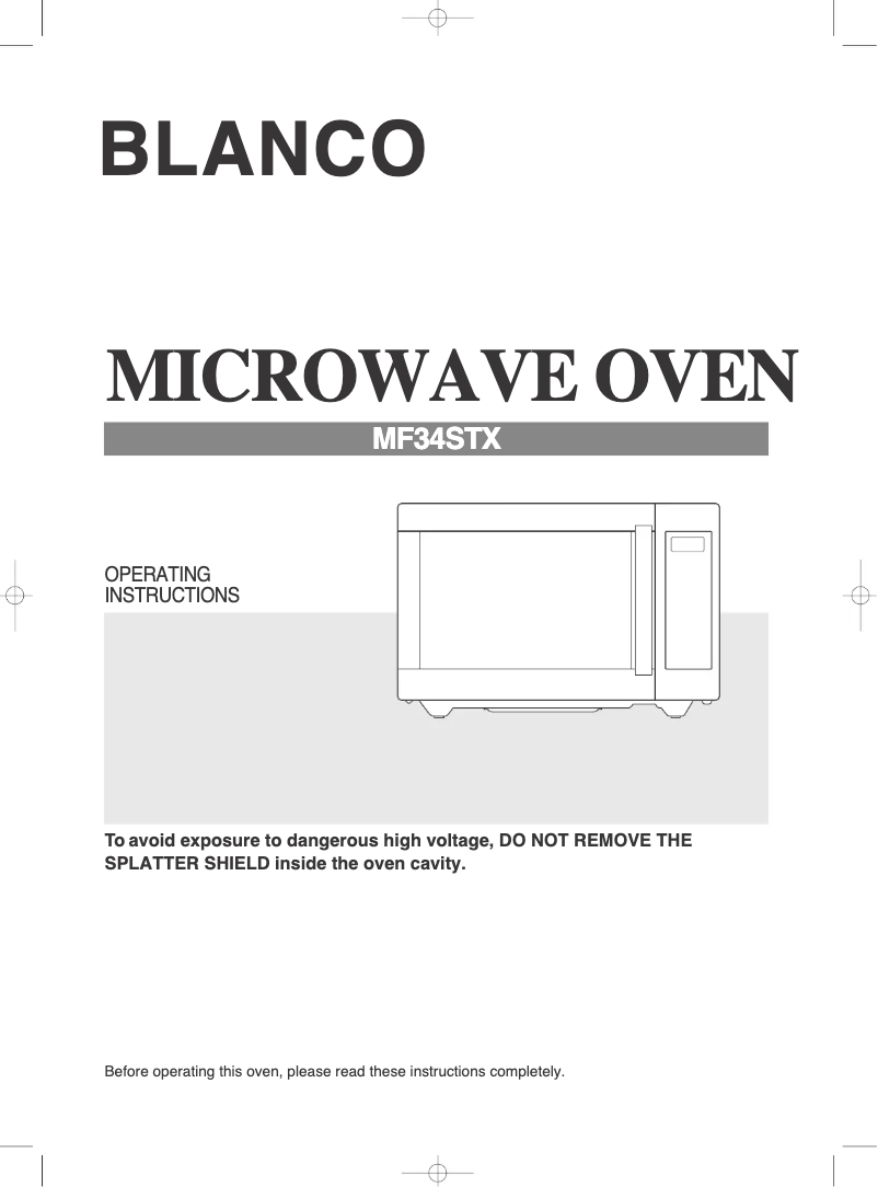 Page n°1 - Manuel utilisateur BLANCO MF34STX