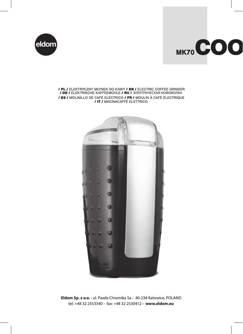 Page 1 de la notice Manuel utilisateur Eldom COOF MK70