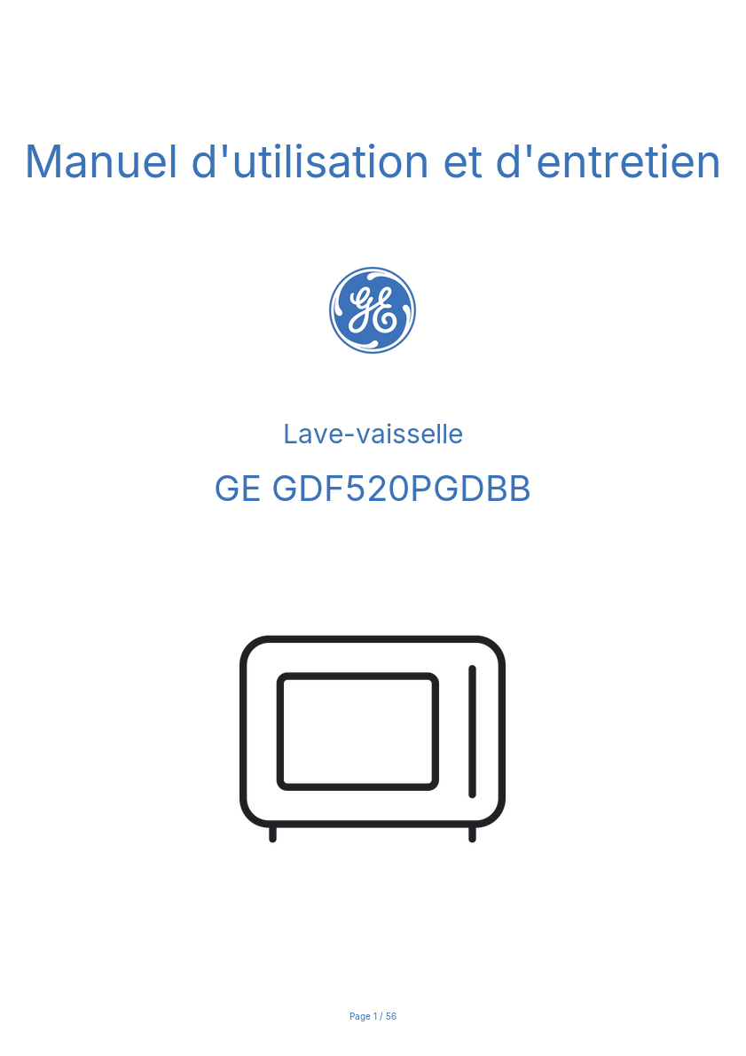 Image de la première page du manuel de l'appareil GDF520PGDBB