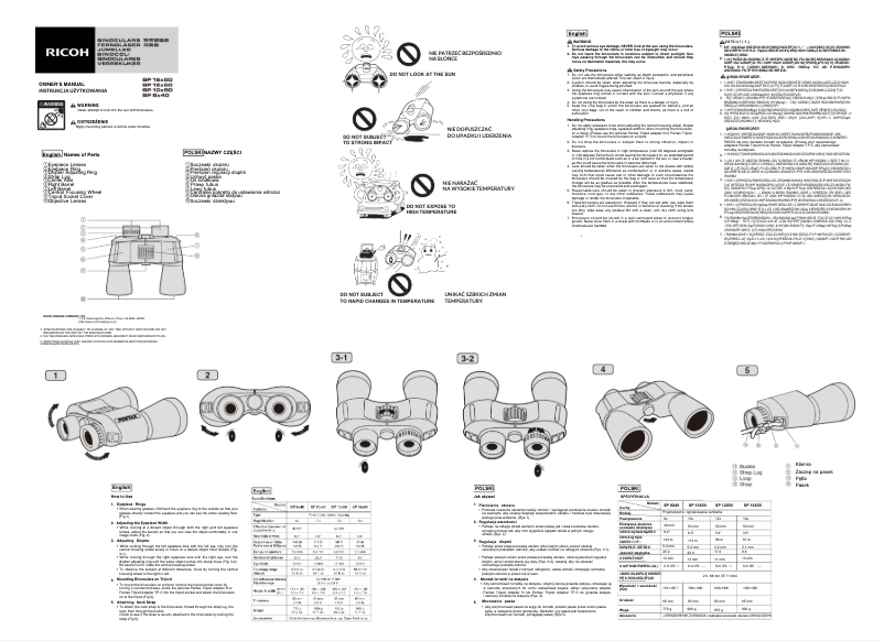 Página 1 del manual Manual de usuario Pentax SP 12 x 50