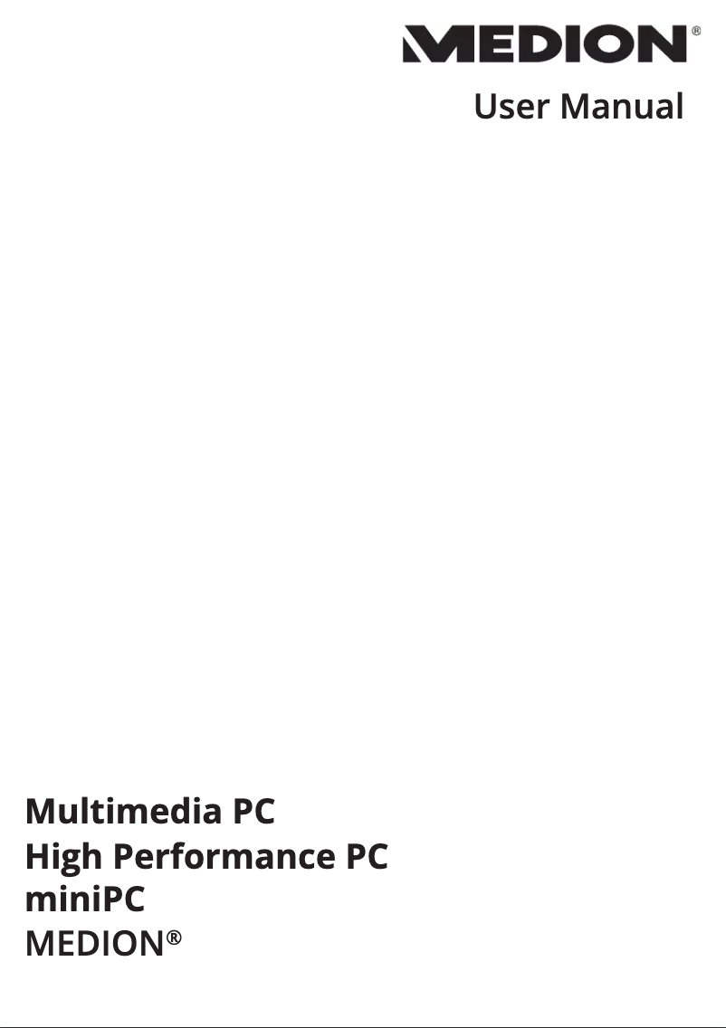 Page n°1 - Manuel utilisateur Medion Erazer X87036 (MD 34498)