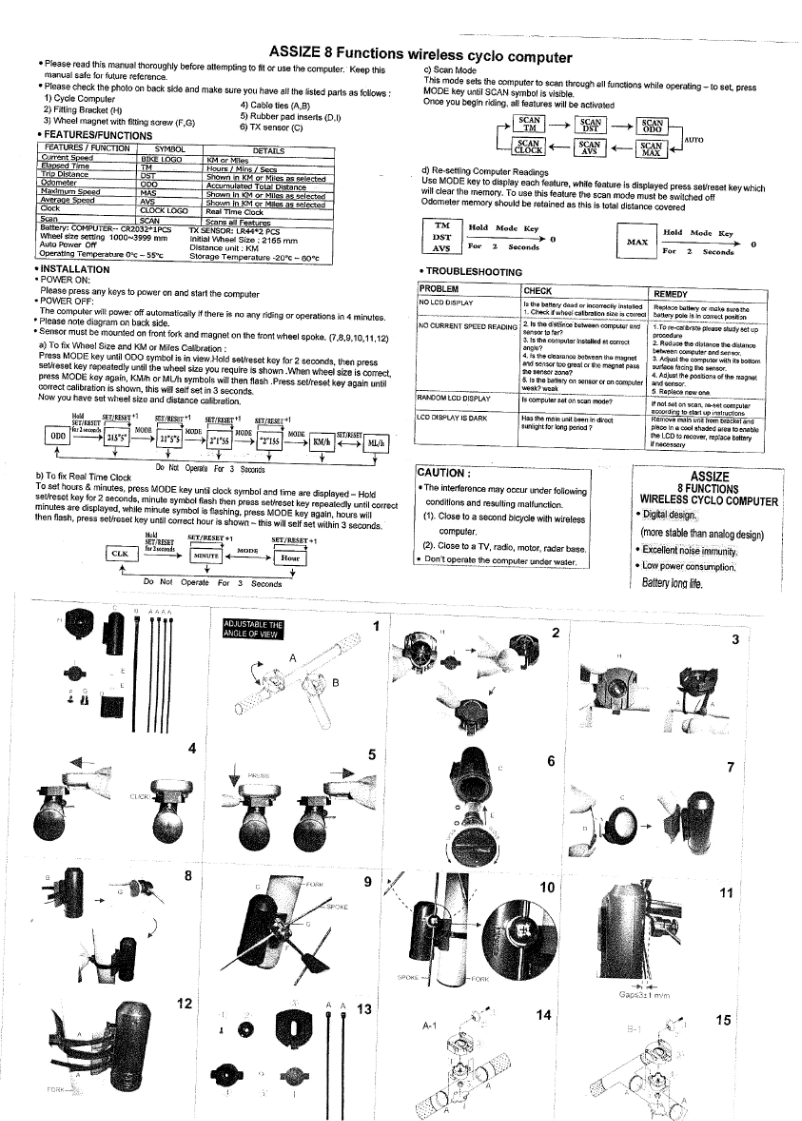 Image de la première page du manuel de l'appareil AS800