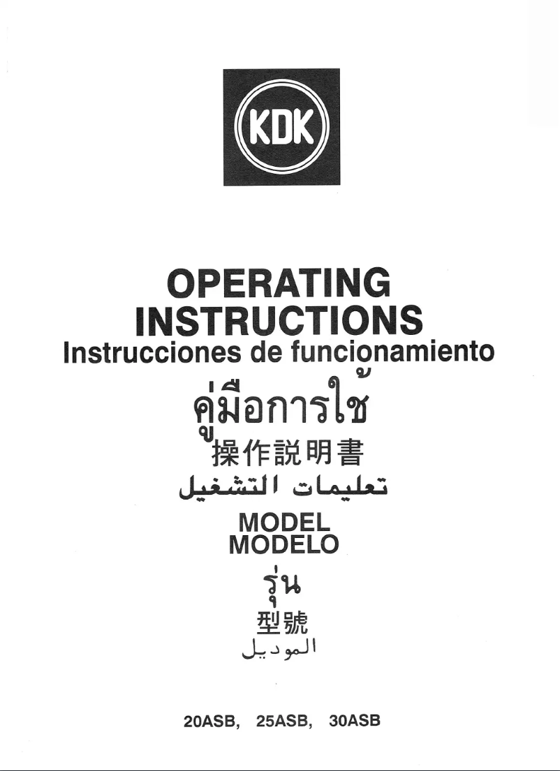 Page 1 de la notice Manuel utilisateur KDK 20ASB