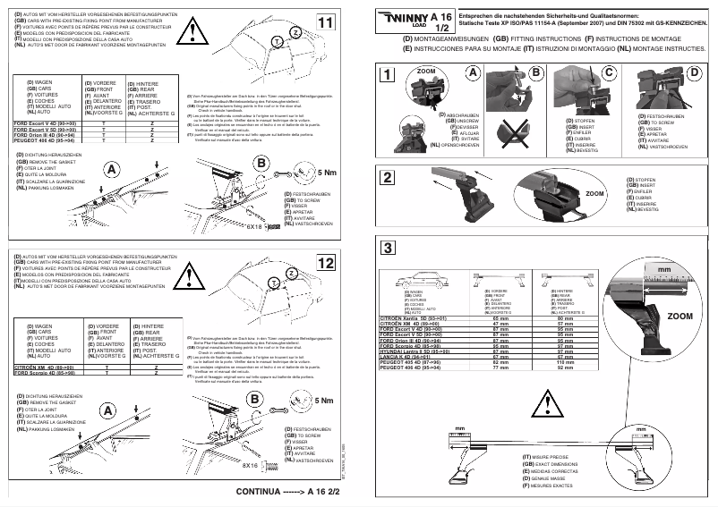 Page 1 de la notice Manuel utilisateur Twinny Load A 16