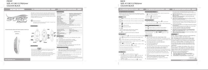 Image de la première page du manuel de l'appareil PBTWP24BL