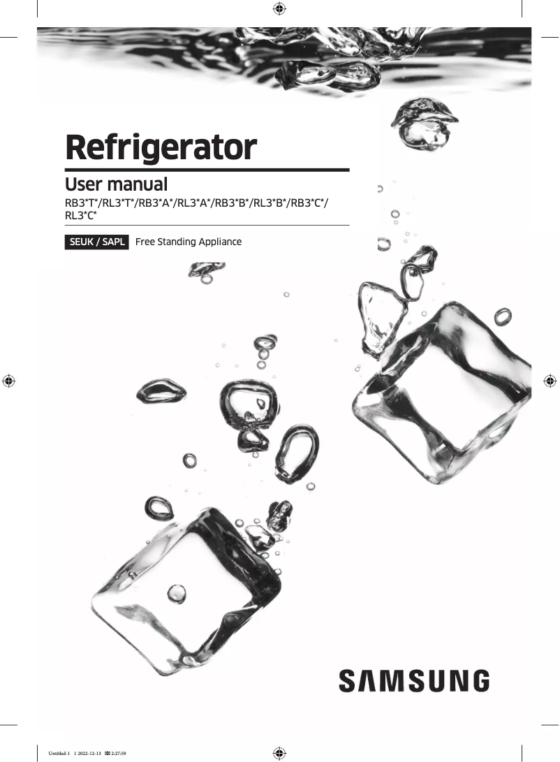 Page n°1 - Manuel utilisateur Samsung RB38T603DB1