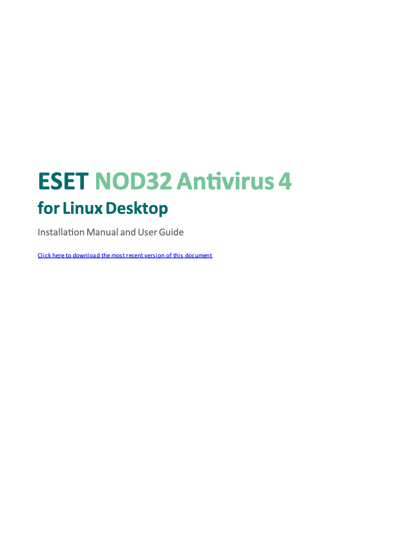 Página 1 del manual Manual de usuario ESET Antivirus for Linux