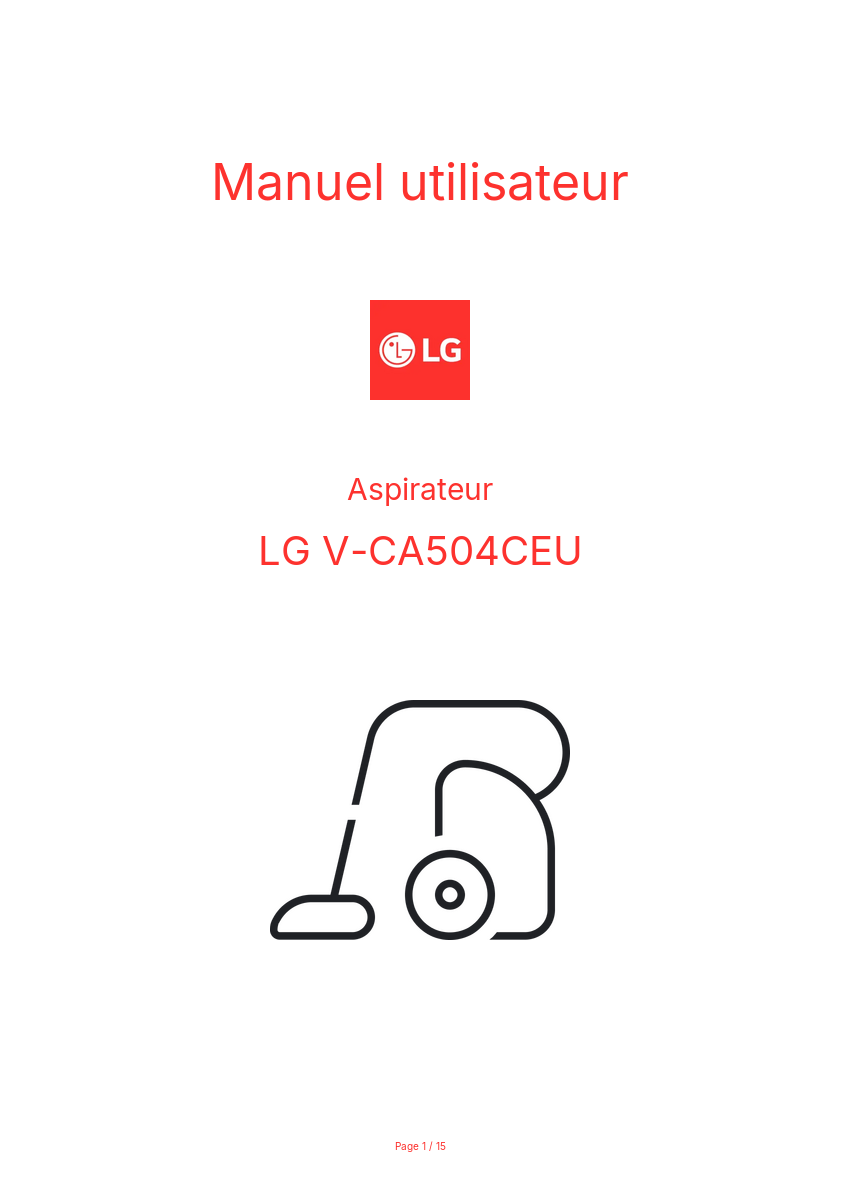 Image de la première page du manuel de l'appareil V-CA504CEU