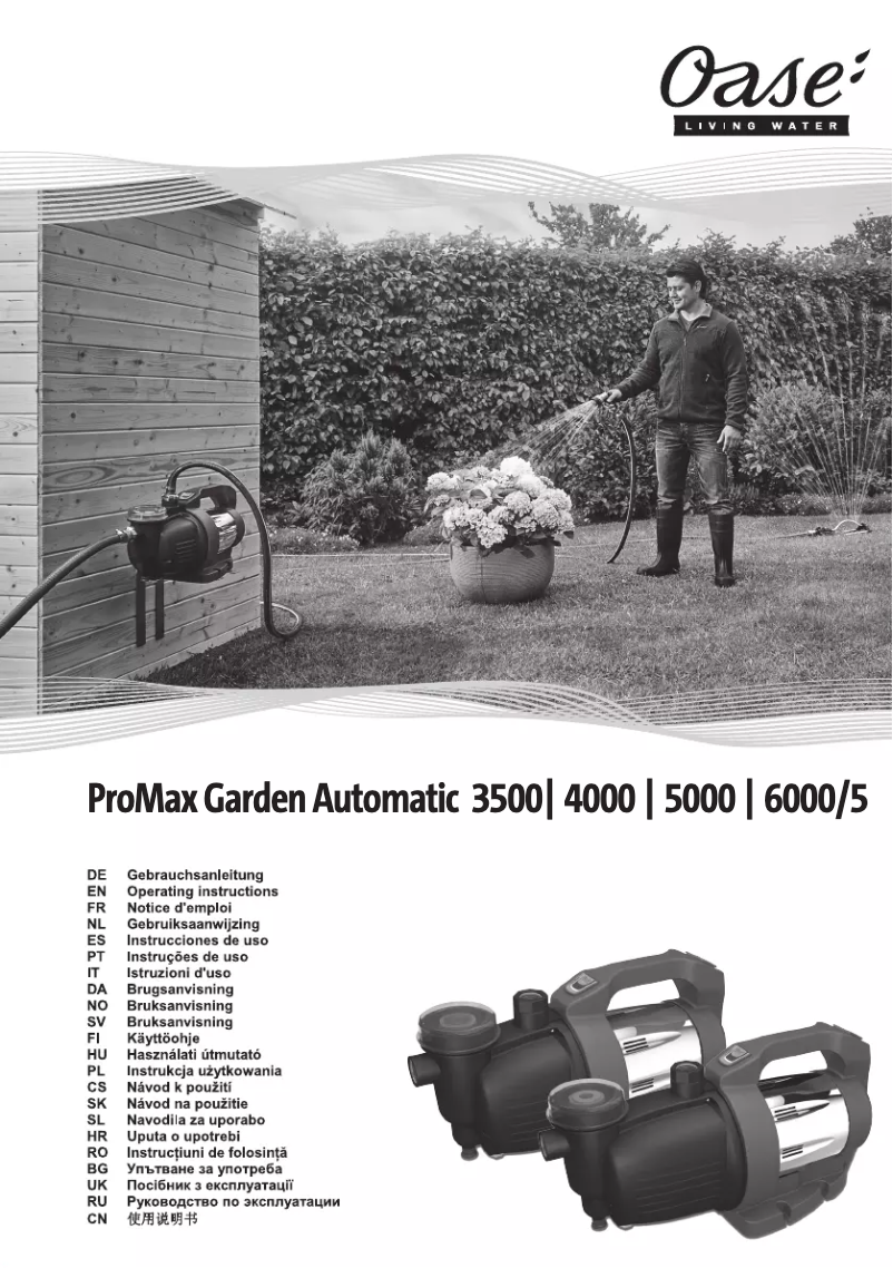 Page 1 de la notice Manuel utilisateur Oase ProMax Garden Automatic 6000/5