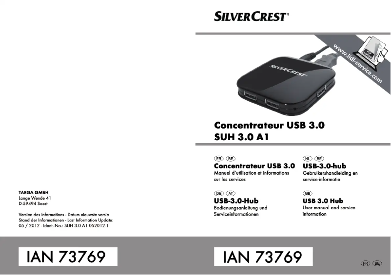 Page 1 de la notice Manuel utilisateur SilverCrest SUH 3.0 A1