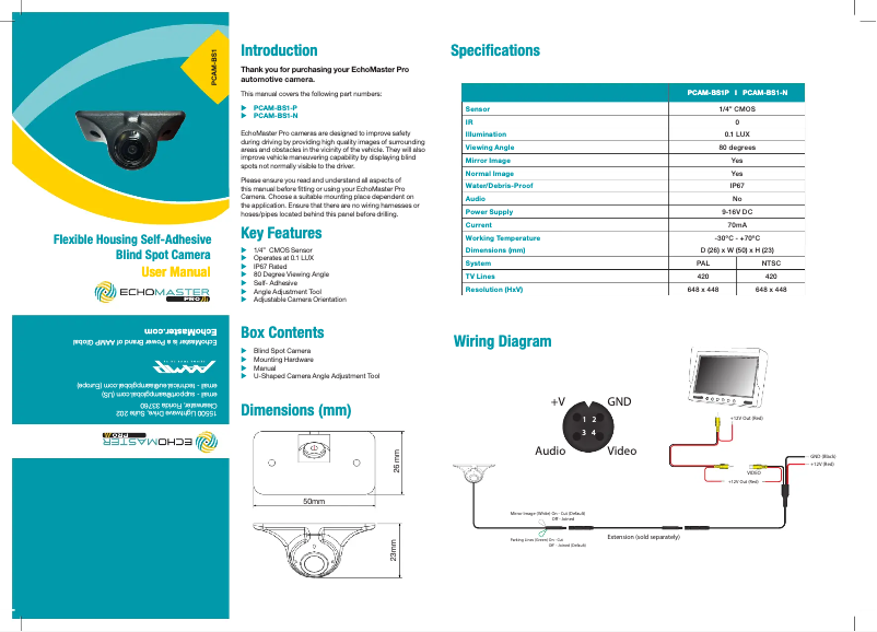 Página 1 del manual Manual de usuario EchoMaster PCAM-BS1-N