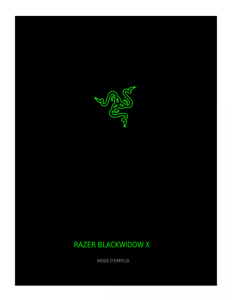 Page 1 de la notice Manuel utilisateur Razer BlackWidow X