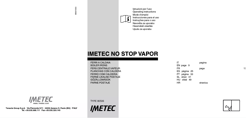 Page n°1 - Manuel utilisateur Imetec No-Stop Prestige Eco