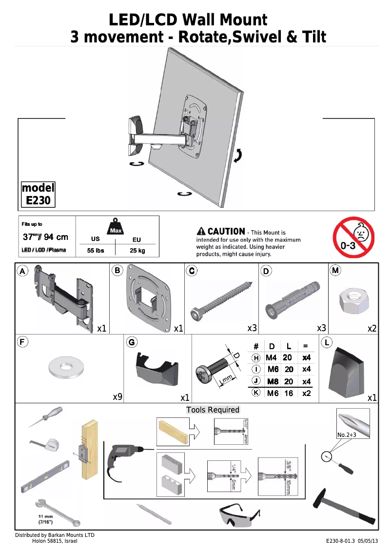 Image de la première page du manuel de l'appareil E230