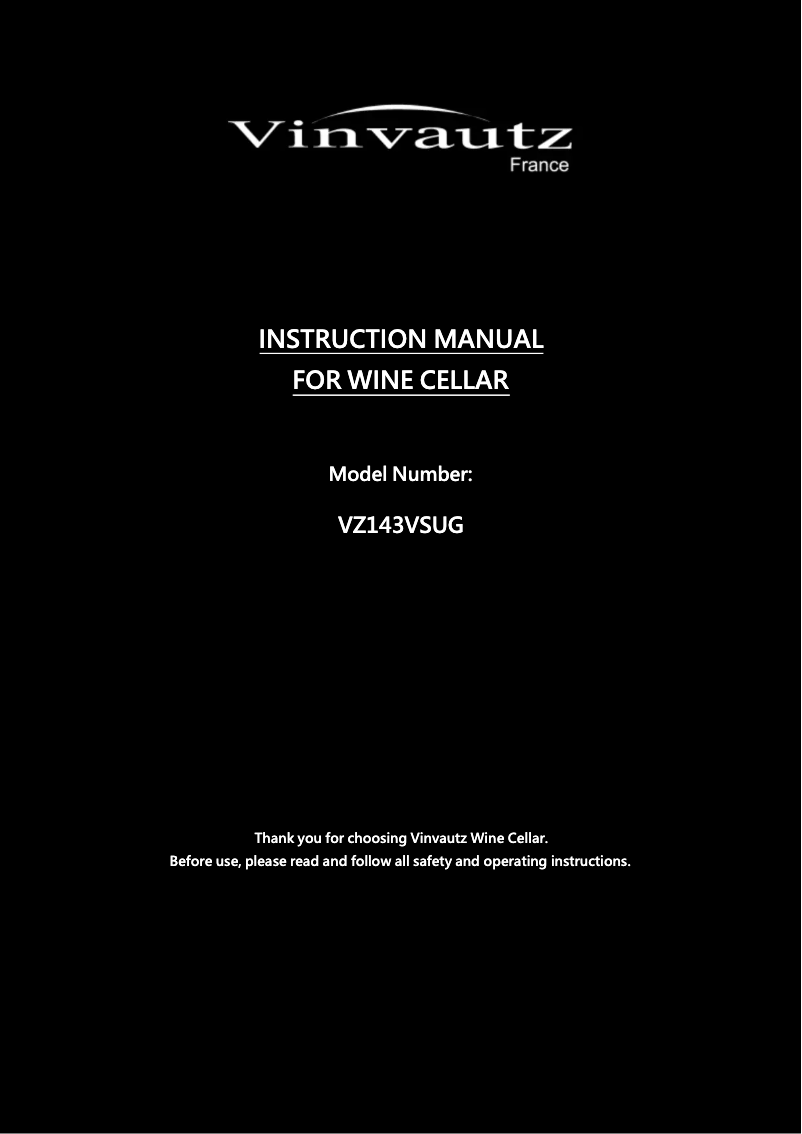 Imagen de la primera página del manual del dispositivo VZ143VSUG