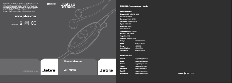 Page 1 de la notice Manuel utilisateur Jabra BT325s