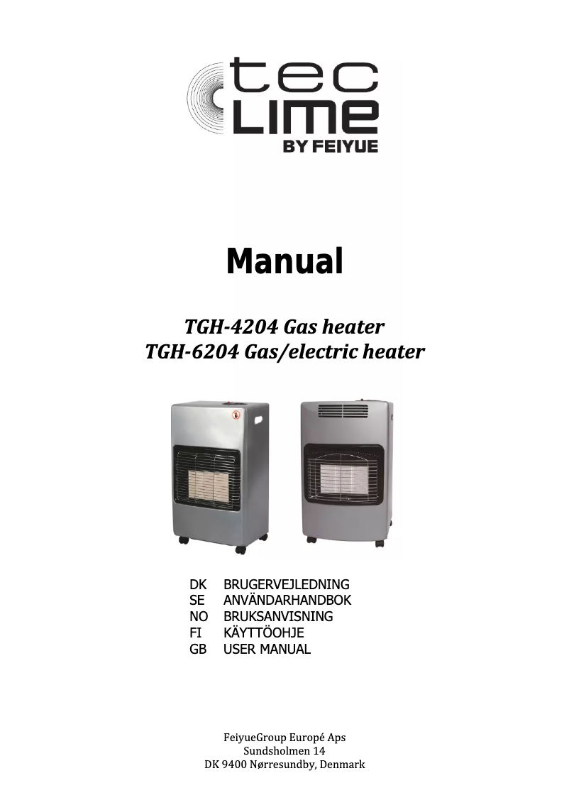 Page n°1 - Manuel utilisateur TecLime TGH-6204