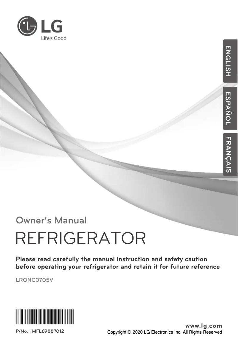 Page 1 de la notice Manuel utilisateur LG LRONC0705V