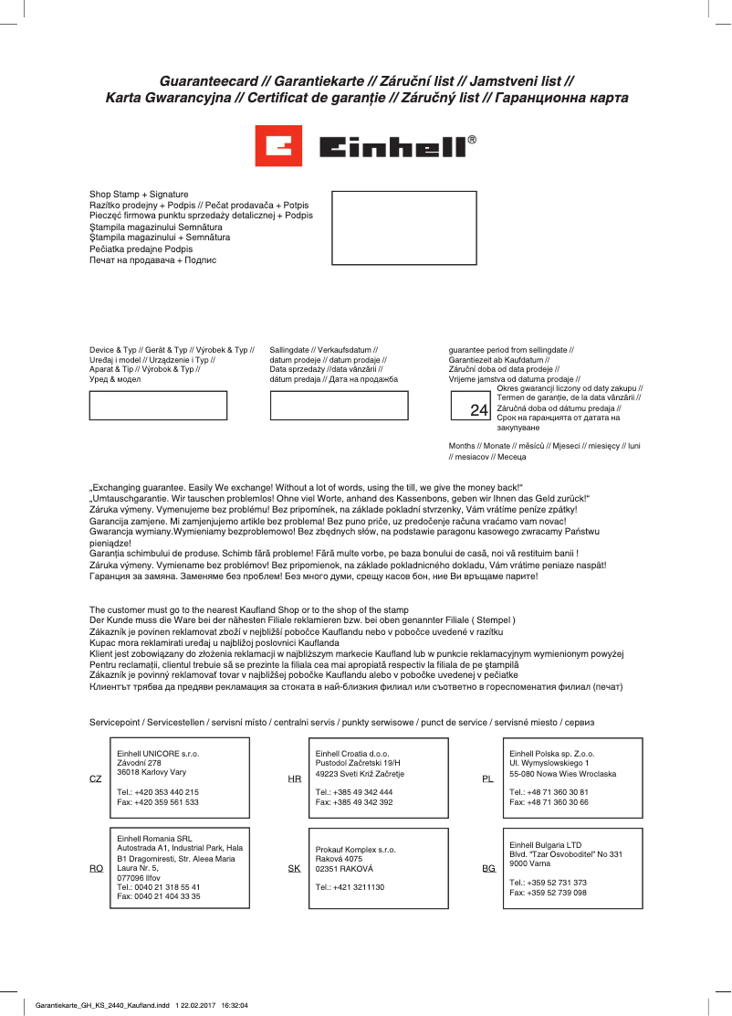 Page 1 de la notice Manuel utilisateur Einhell BT-GG 30 K