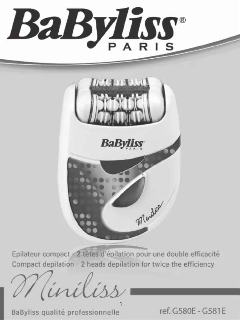 Page 1 de la notice Manuel utilisateur BaByliss Miniliss G581E