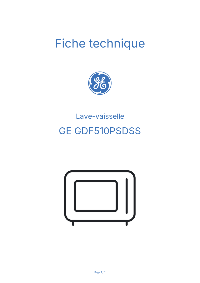 Image de la première page du manuel de l'appareil GDF510PSDSS