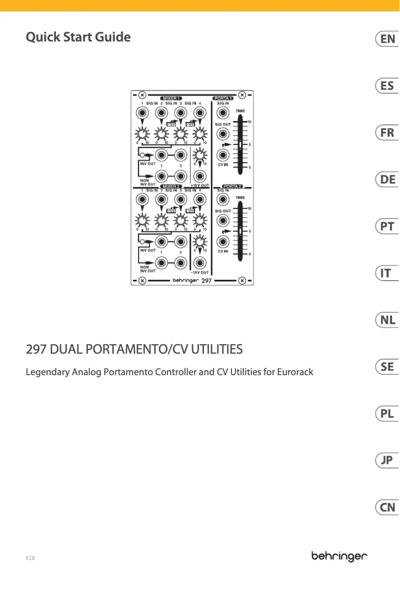 Image de la première page du manuel de l'appareil 297 Dual Portamento/CV Utilities