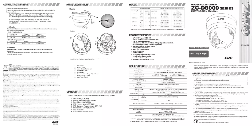 Image de la première page du manuel de l'appareil ZC-DN8312NBA