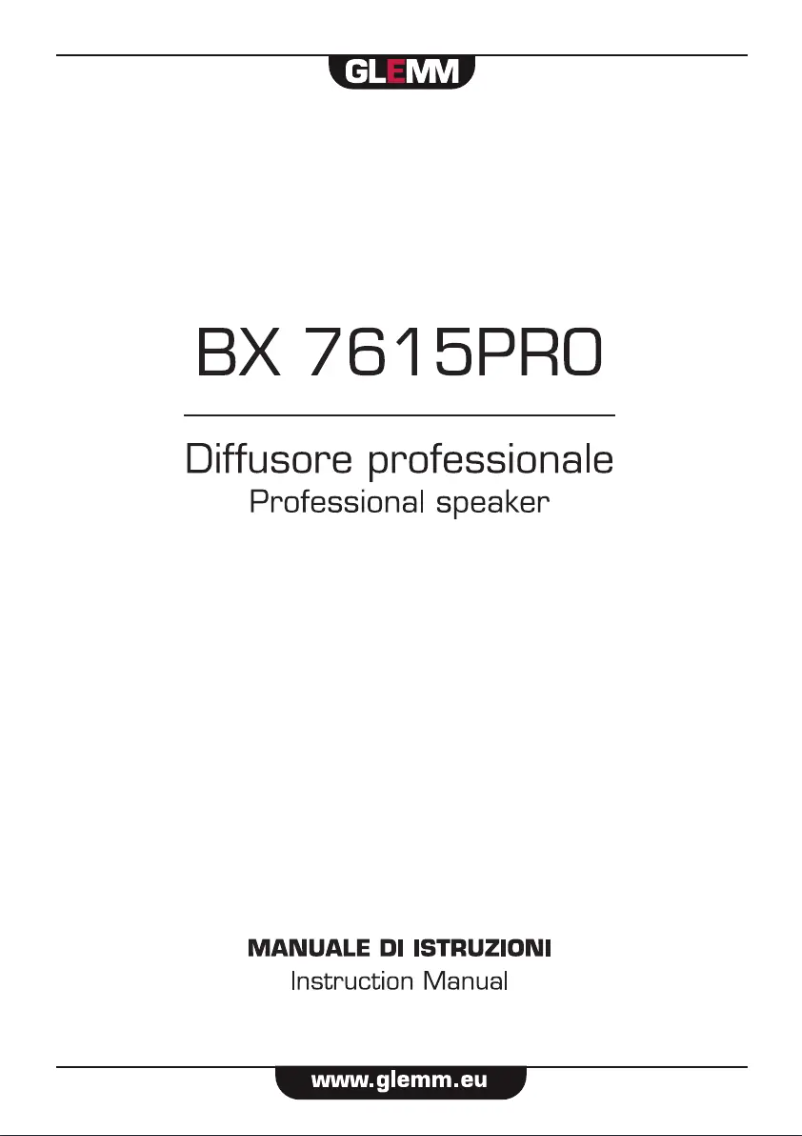 Page 1 de la notice Manuel utilisateur Glemm BX 7615PRO