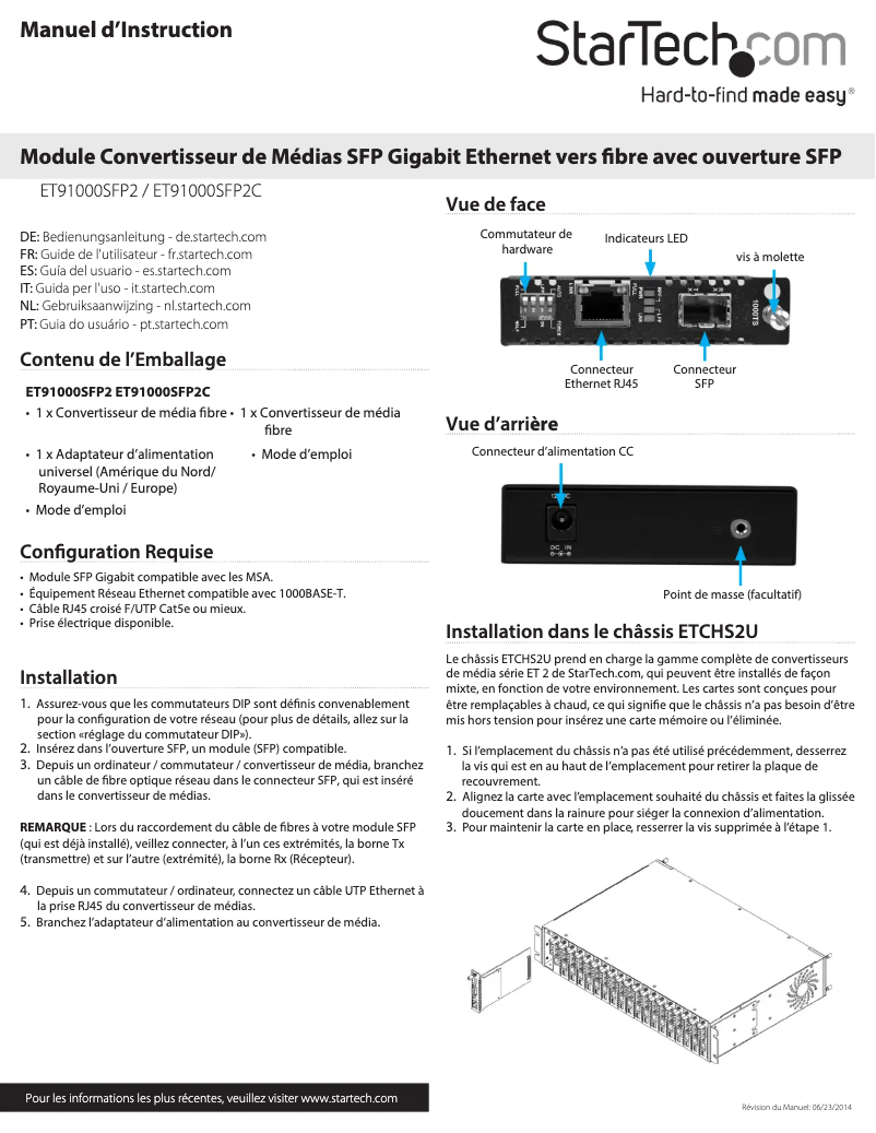 Page n°1 - Manuel utilisateur StarTech.com ET91000SFP2