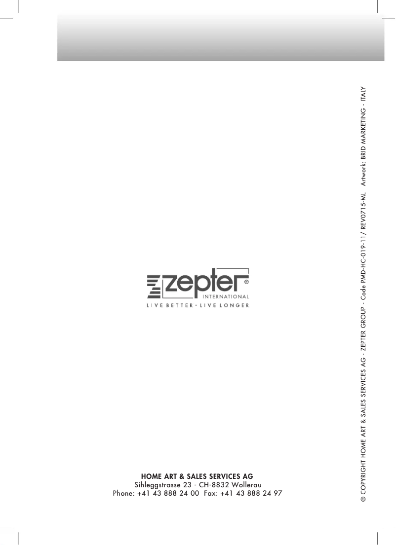 Page n°1 - Manuel utilisateur Zepter EdelWasser PWC-670-GOLD