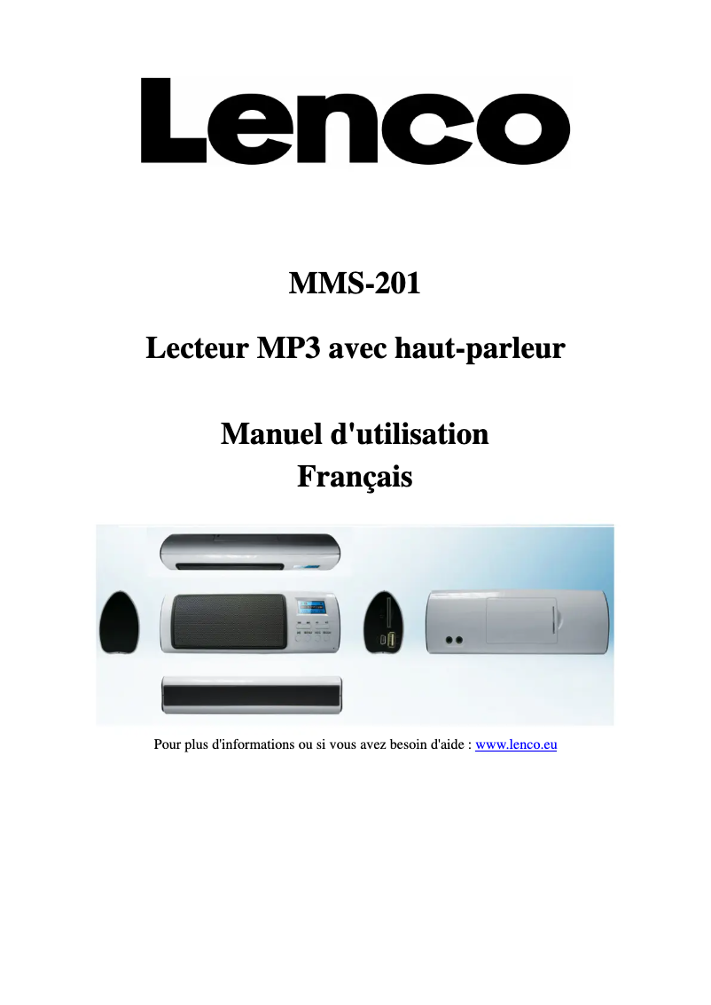 Page 1 de la notice Manuel utilisateur Lenco MMS-201