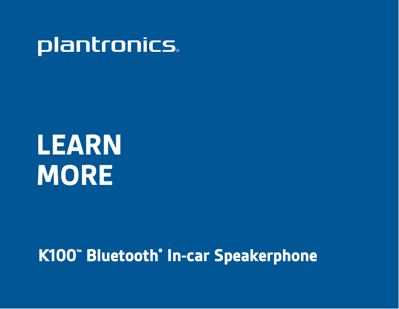 Page 1 de la notice Manuel utilisateur Plantronics K100