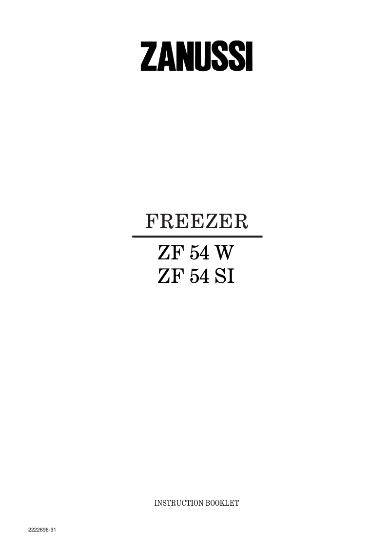 Image de la première page du manuel de l'appareil ZF 54 W