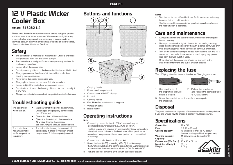 Imagen de la primera página del manual del dispositivo 31-8262-1