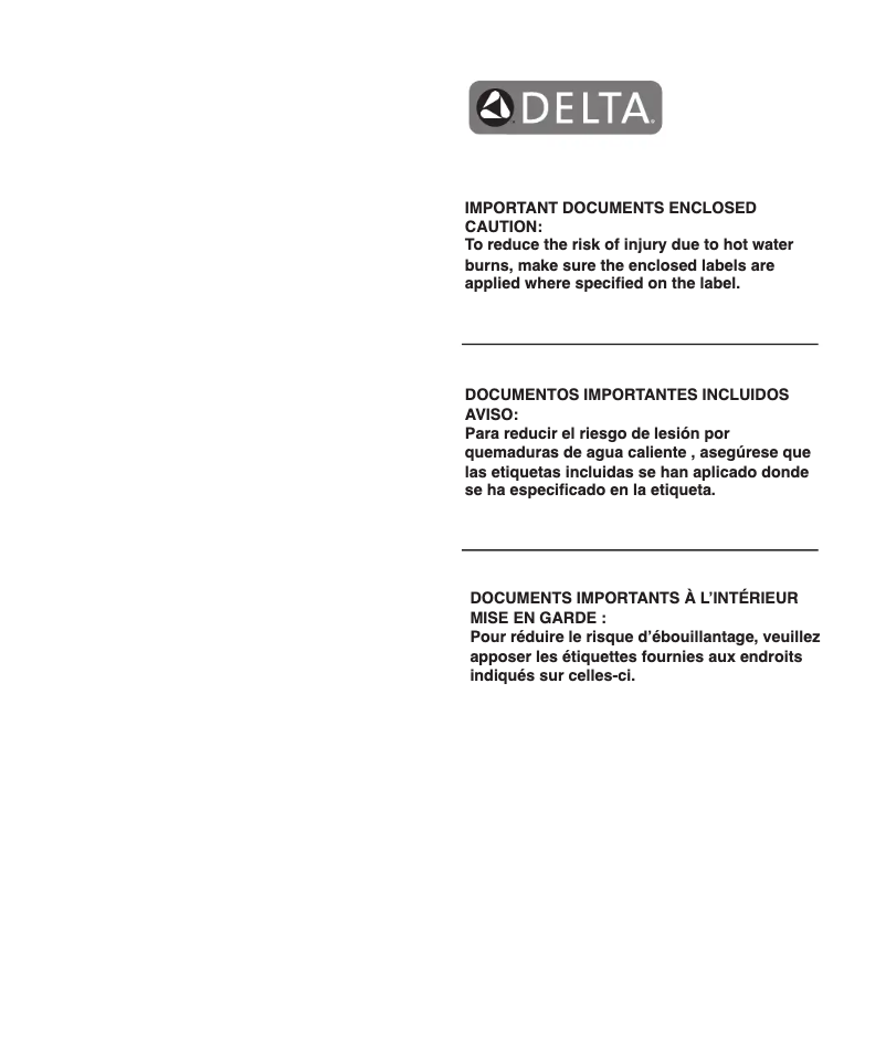 Page 1 de la notice Manuel utilisateur Delta T14451-WE