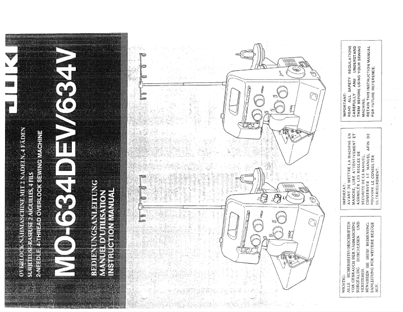 Page n°1 - Manuel utilisateur Juki MO-634DEV