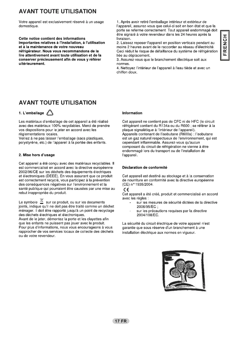 Page 1 de la notice Manuel utilisateur Candy CRCS 5162 W