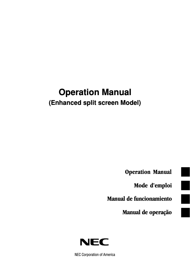Página 1 del manual Manual de usuario NEC PlasmaSync 50XR6