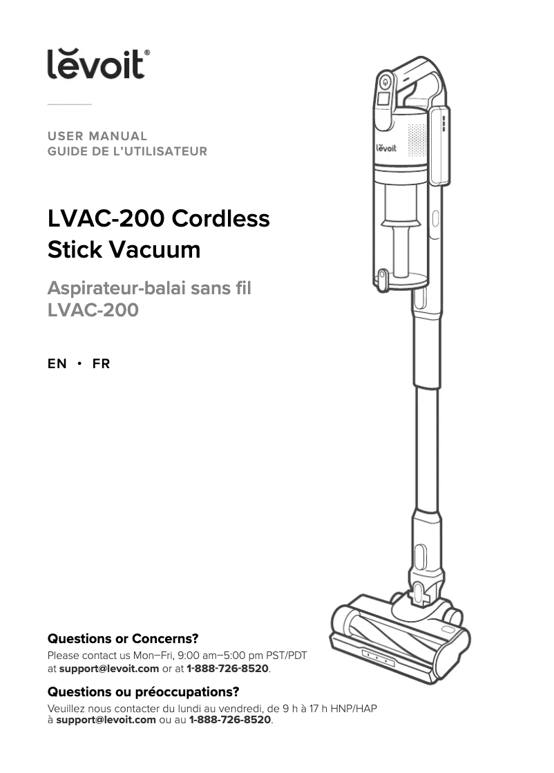 Page 1 de la notice Manuel utilisateur Levoit LVAC-200