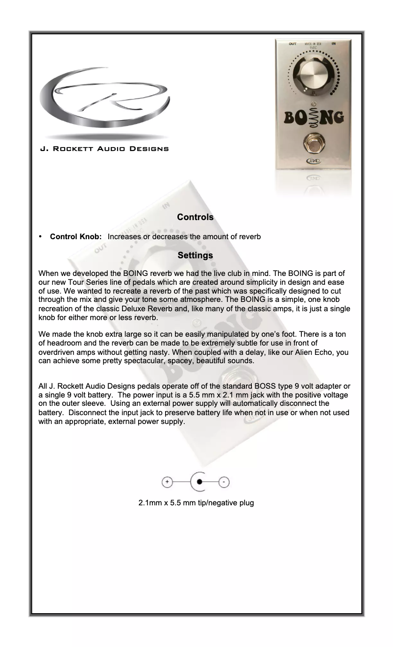 Image de la première page du manuel de l'appareil Boing