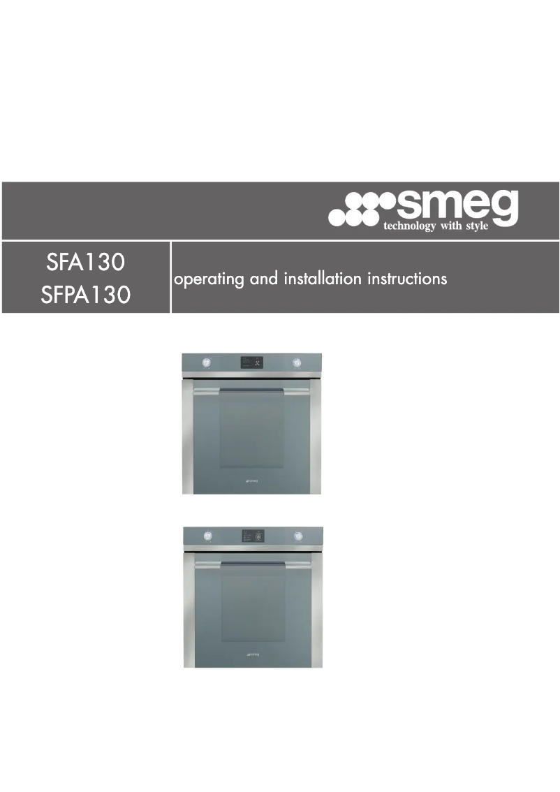 Page 1 de la notice Instructions / montage Smeg SFA130