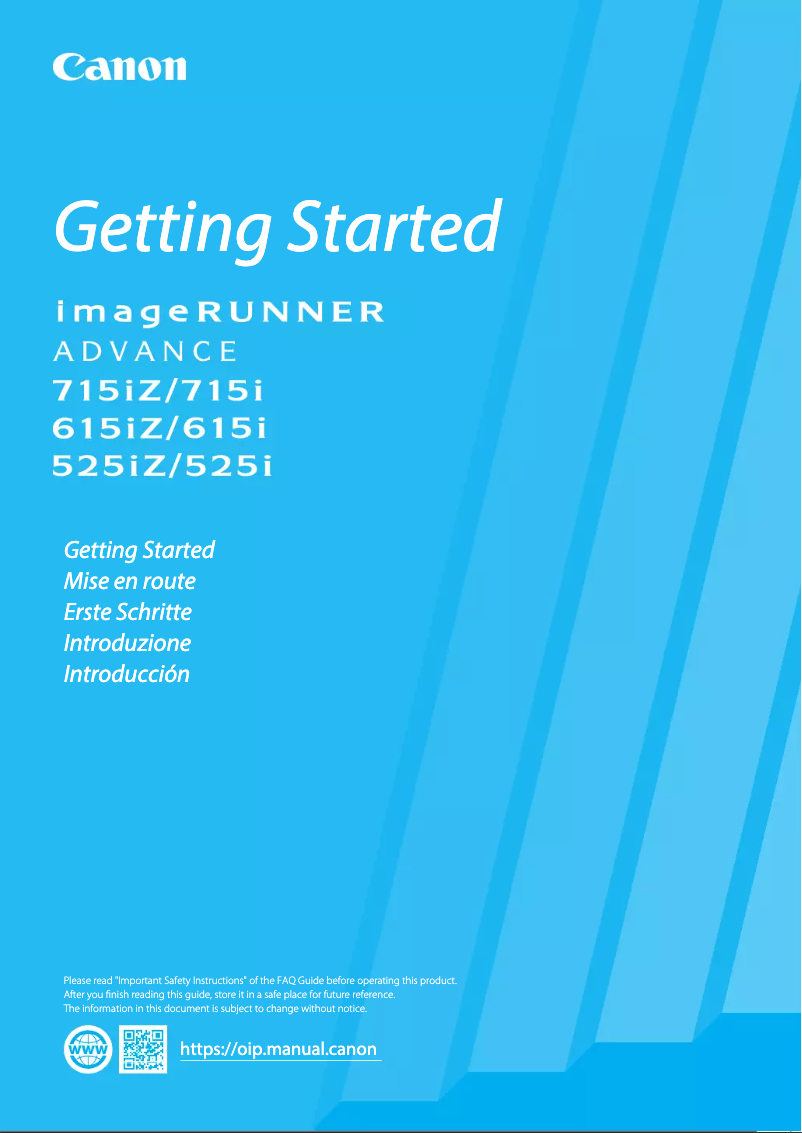 Page 1 de la notice Manuel utilisateur Canon imageRUNNER ADVANCE 525i