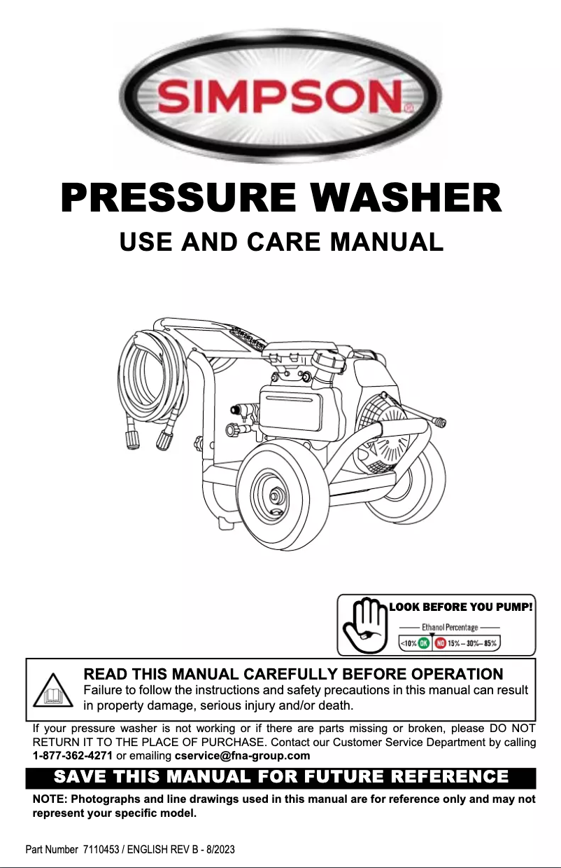 Page 1 de la notice Manuel utilisateur Simpson Megashot MS61224-S