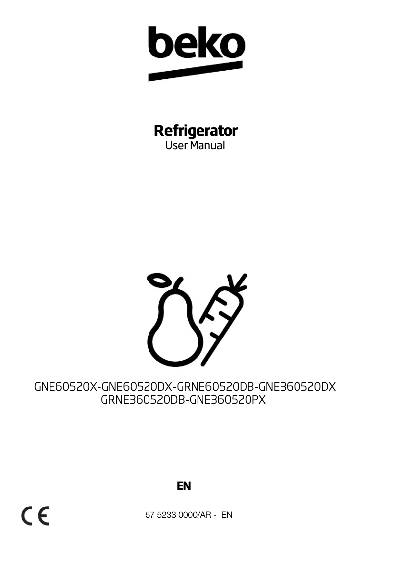 Page 1 de la notice Manuel utilisateur Beko GNE360520PX