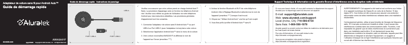 Page n°1 - Manuel utilisateur Aluratek AWAGA01F